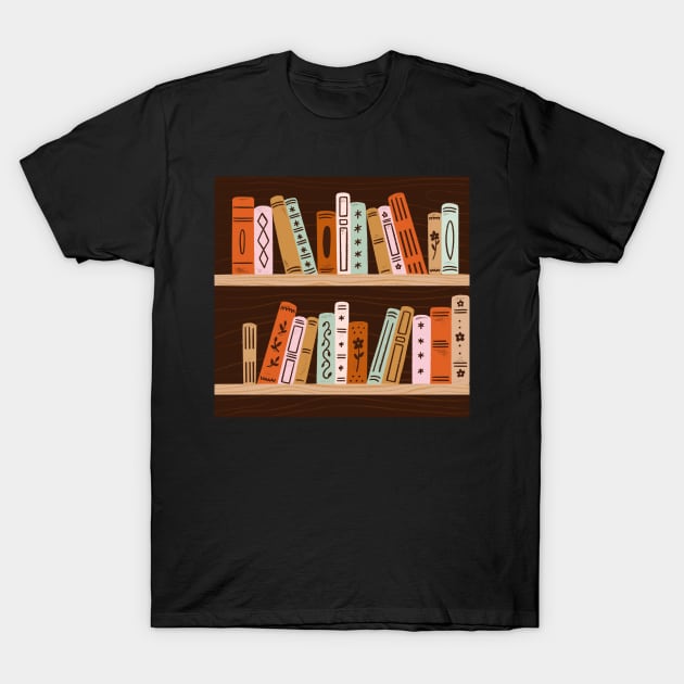 Bookshelf T-Shirt by ellolovey